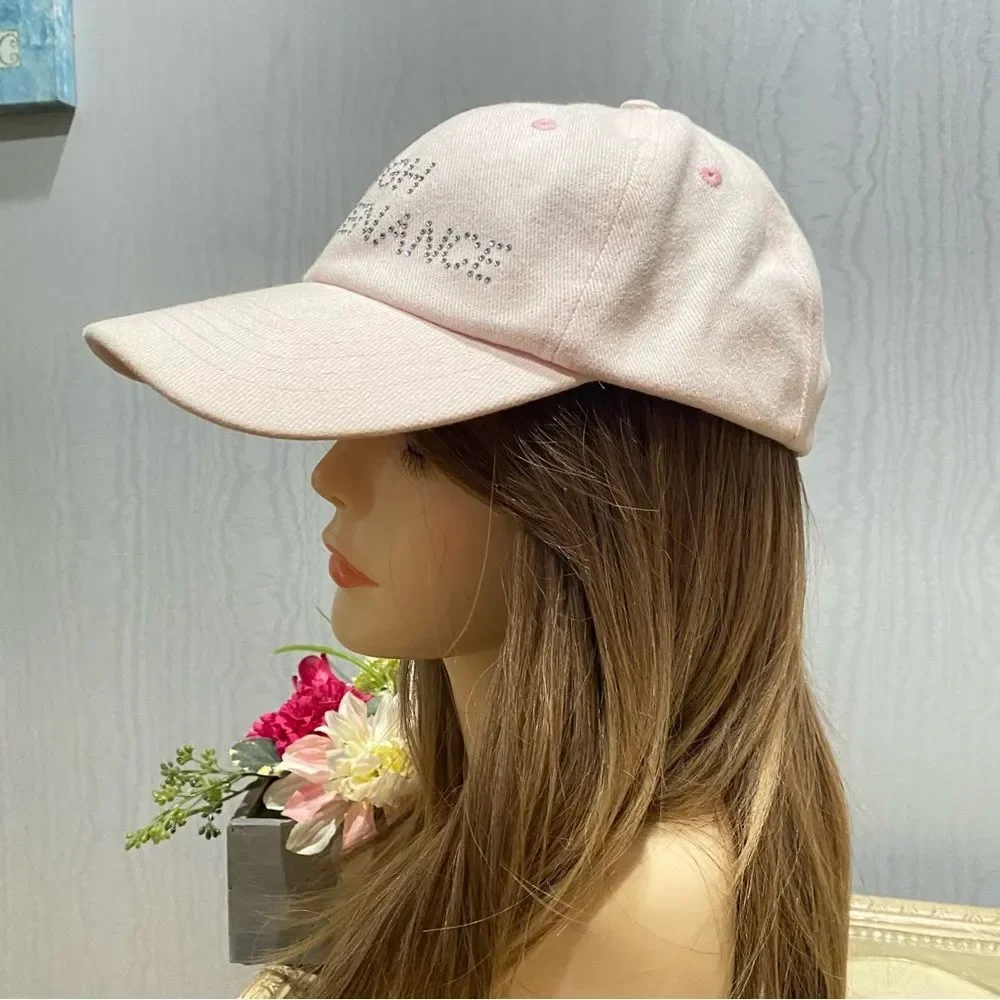 Christine Alexander High Maintenance Rhinestone Cap Pale Pink Strap Back OSFA